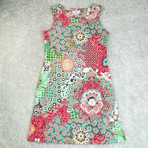 Jude Connally Beth Multicolor Shift Dress Retro Vacation Cruise Abstract Medium - Picture 2 of 8